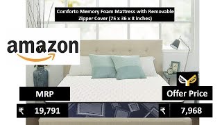 Comforto Memory Foam Mattress with Removable Zipper Cover (75 x 36 x 8 inches)
