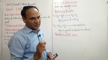 Lec#22 | Acid - Base Behaviour of Oxides of 4 Group elements | Carbon monoxide, Carbon dioxide,