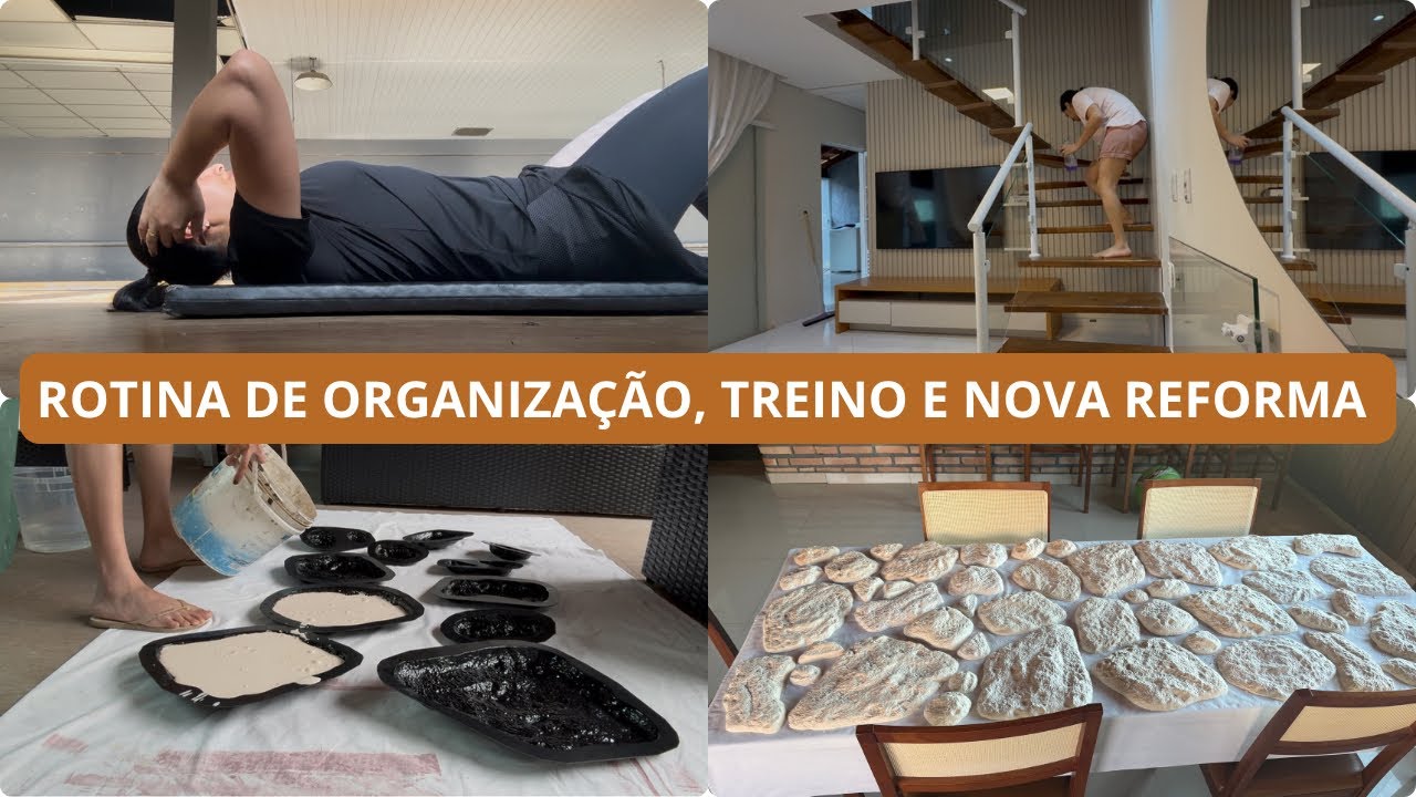 VOLTEI PRA ACADEMIA, LIMPEI A CASA E FIZ PEDRAS PARA A NOVA REFORMA 😍