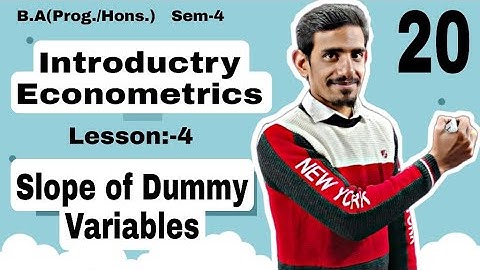#20 Slope of Dummy Variables | Introductory or Basic Econometrics | Du,Sol B.A(P/H) Semester:4