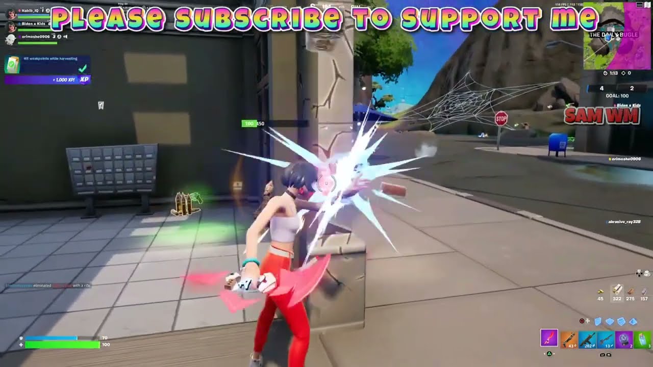 Hit weakpoints while harvesting fortnite