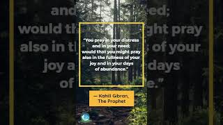 You pray in your distress -Kahlil Gibran's Quotes Shorts
