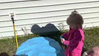 Lily’s first time on an Easter egg hunt! She found them all!