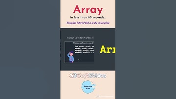 Array in C [Introduction to Array in less than 60 seconds] #shorts #shortvideo #softethics #array