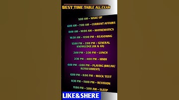 BEST TIME TABLE IN UP POLICE CONSTABLE 2023 - 2024 💪#allexam #timemanagement #1millionviews 😔🙏 pl