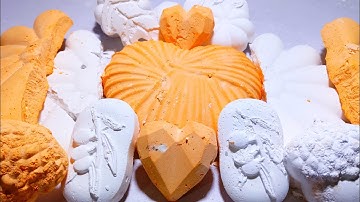 Orange & White Heart Crush  | Most Satisfying ASMR Shapes