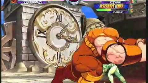 MvC2: Iceman combos Freeze Throw (vs Juggernaut)