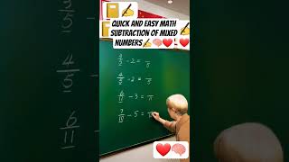 quick and easy math subtraction of mixed numbers #math #mathematics #education #mathstricks #short