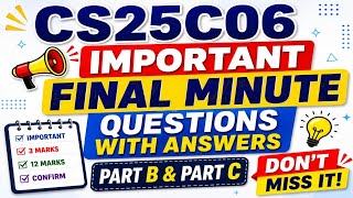 CS25C06 Digital Principles Important Questions 2026 | Final Minute Confirm Questions 🔥 | 2026