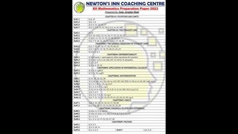 newtons inn exams 2023,2nd year target paper 2023,how to prepare exams in one day,math guess paper