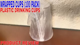 ✅ (100 Pack) Wrapped Cups 9 Oz Wrapped Drinking Cup, Plastic Cups Individually Wrapped 🔴