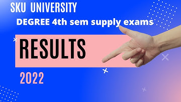 Srikrishna devaraya University fourth semester degree supplementary exams results 2022|SKU degree|