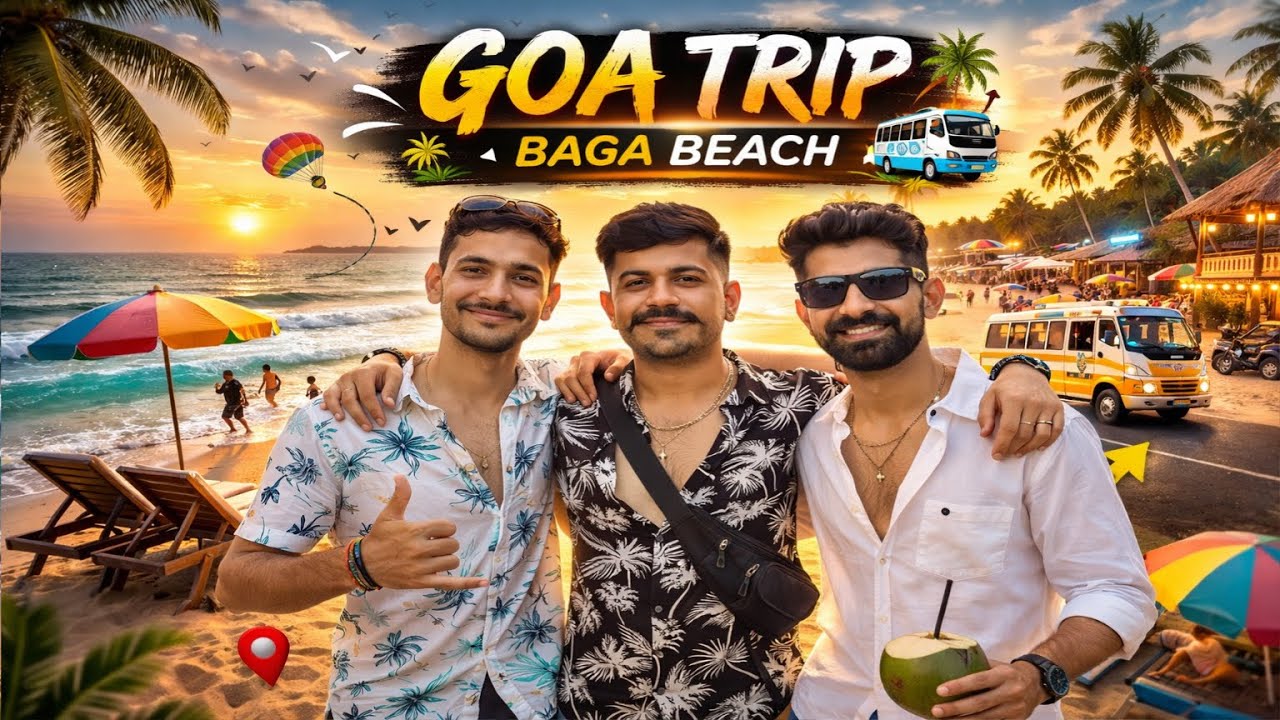 ✅ First Day in Goa 🌴 Friends Trip at Baga Beach 😎 | Patel Amu Vlogs 