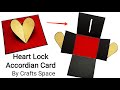 Heart Lock Accordian Card Tutorial | Heart Accordian Card Tutorial | by Crafts Space