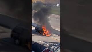 Full Traffic camera shows vehicle fire on Interstate 235 in Des Moines Update
