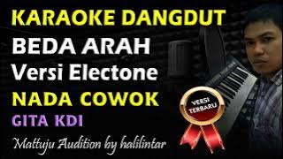Karaoke Dangdut Beda Arah || Nada Cowok