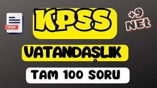 KPSS VATANDAŞLIK FULL SORU ÇÖZÜMÜ/ÖZEL 100 SORU ÇÖZÜMÜ