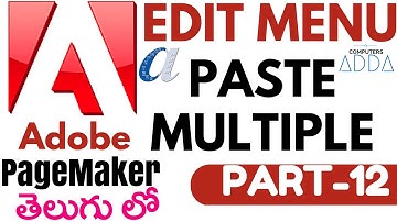 Adobe Page maker in Telugu 12 (Edit Menu-Paste Multiple) (www.computersadda.com)