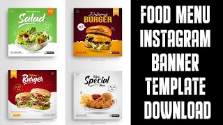 30 FOOD Menu Instagram Banner in PSD Photoshop Tutorial 30 FOOD Menu Instagram Banner in PSD Photoshop Tutorial