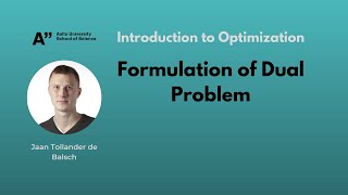 Demo 5.1 - Formulation of Dual Problem