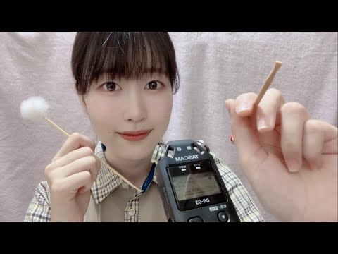 ASMR 耳かきでマイクを直接カリカリする🎍囁き声あり/Whispering ear cleaning