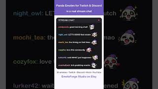 Cute panda emotes popping off in a real stream chat