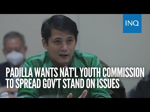 Padilla wants Nat’l Youth Commission to spread gov’t stand on issues