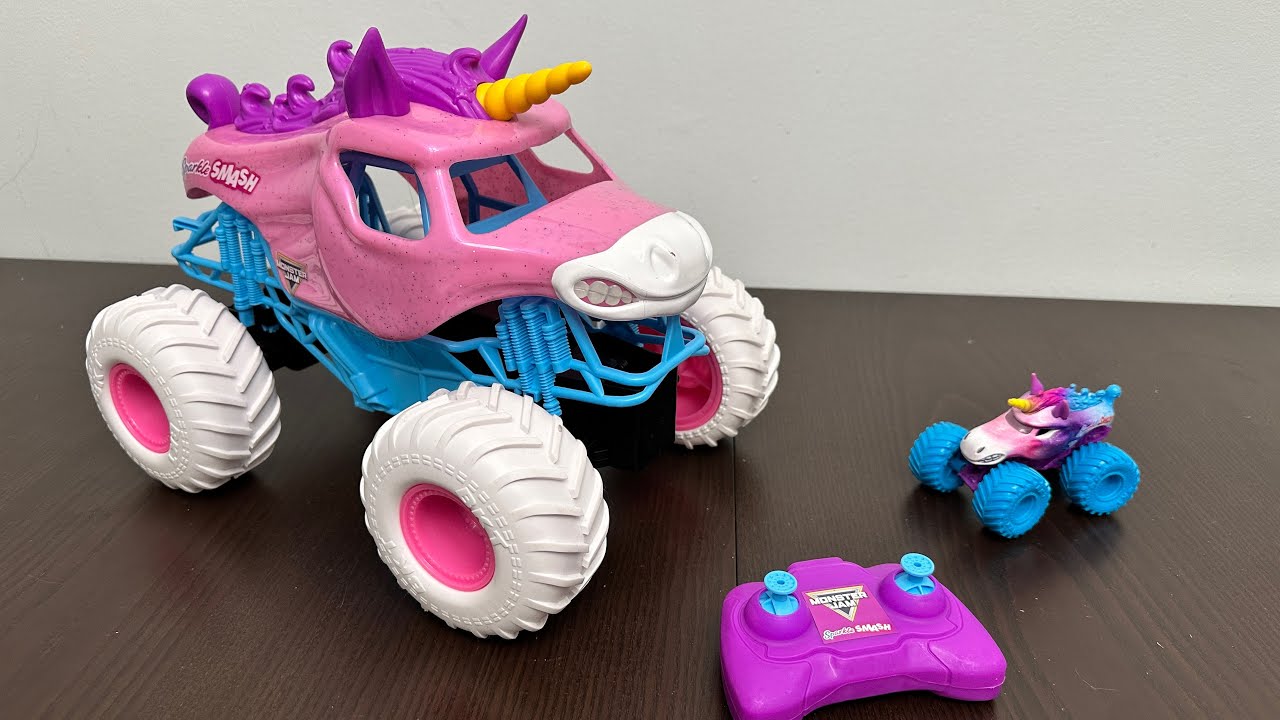 Monster Jam Sparkle Smash RC Toys Unboxing - YouTube