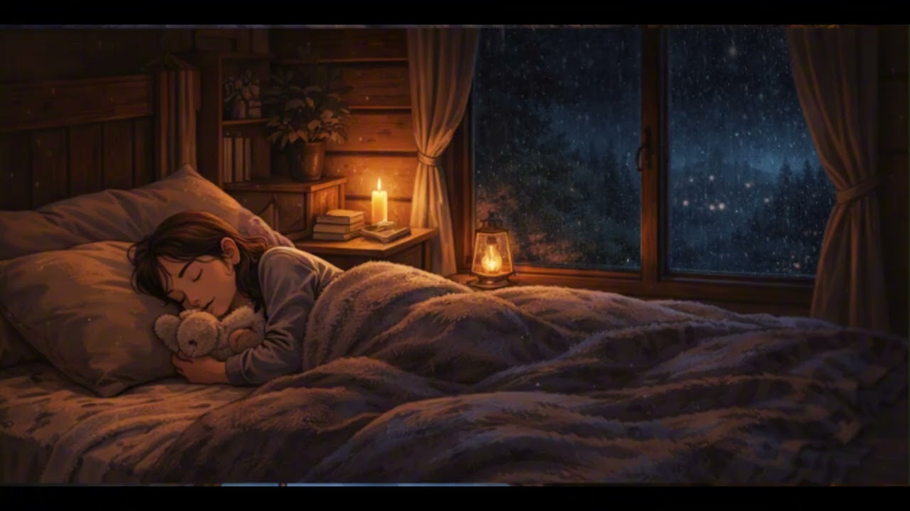 8 Hours Midnight Lofi Rain – Piano & Flute for Deep Sleep and Brain Recovery