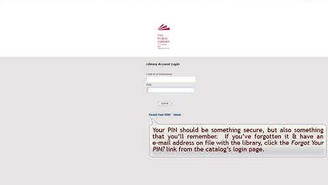 Library Technology Tutorials: Resetting Your PIN