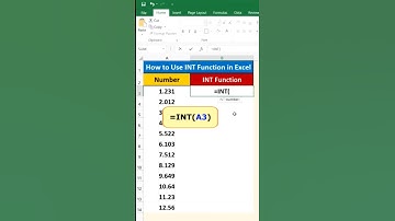 How To Use Definition of INT Function in Excel || Excel Tips & Trick || #excel #short #excelbasic