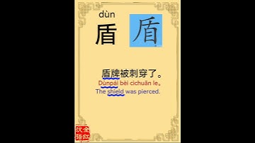Chinese character video card.                  盾, #Learn Chinese.# Chinese characters