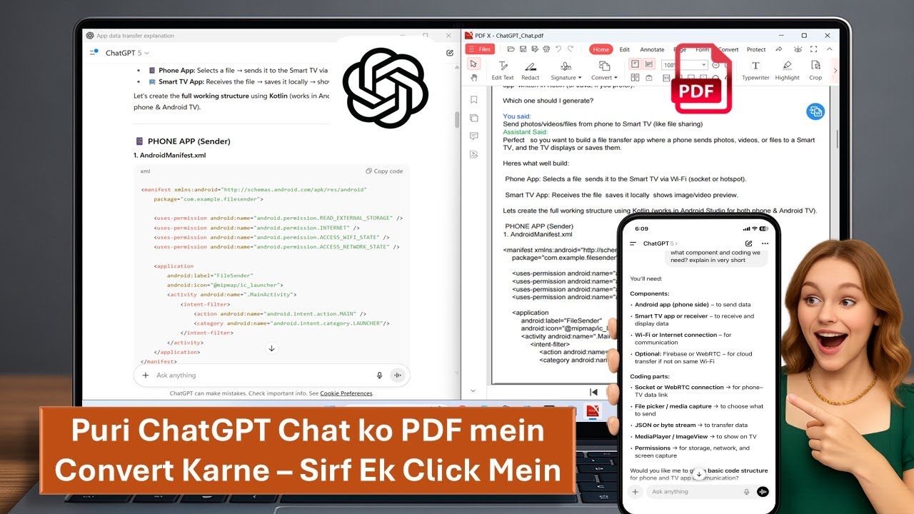 Convert Entire ChatGPT Chat into PDF Easy Save & in One Click - YouTube