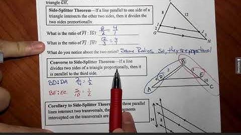 Unit 5 Geometry Side Splitter Theorem