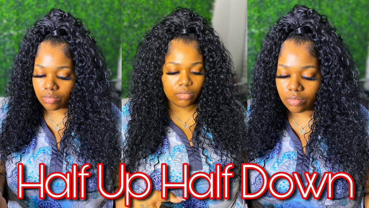 HOW TO HALF UP HALF DOWN QUICK WEAVE STEP BY STEP TUTORIAL *HIGHLY