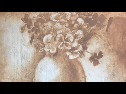 Oil painting flowersКак написать Анютины Глазки в технике масло
