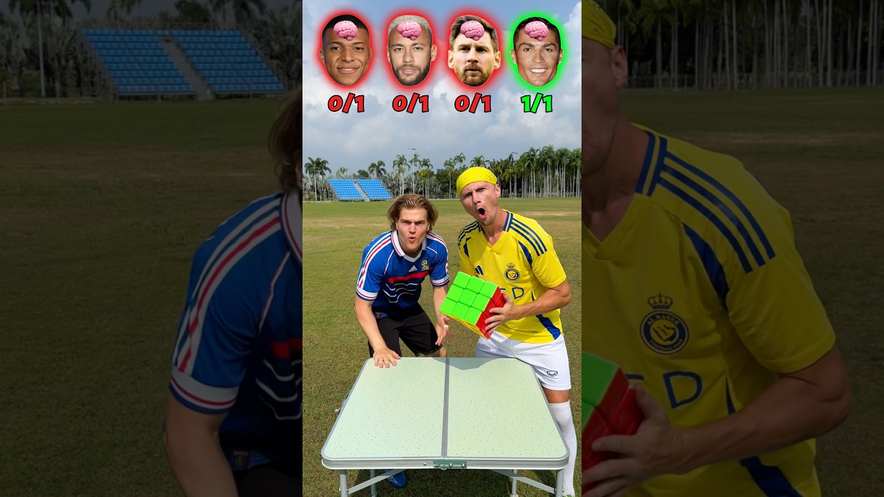 FOOTBALLERS SOLVE A RUBIK’S CUBE VS SPEED RUN | WHO WINS?💨🏆