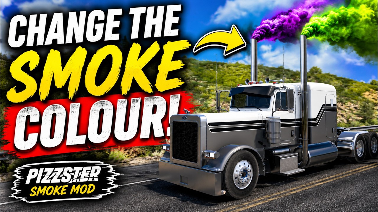 PM 389 Smoke showing a realistic exhaust particle effect on a Euro Truck Simulator 2 truck