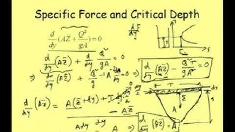 Mod-3 Lec-3 Specific Force, Critical Depth & Sequent Depth