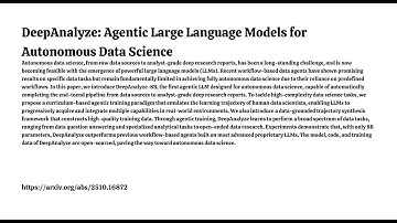 DeepAnalyze: Agentic Large Language Models for Autonomous Data Science