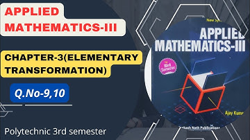 Applied mathematics-III, Chapter-3(Eigen values and cayley-Hamilton Theorem)|| polytechnic 3rd sem||