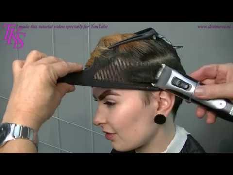 Ultra Short Nape And Side Shaved Platinum Blonde Pixie Natasja By