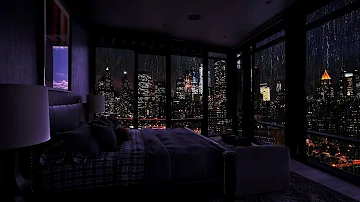 The Sound of Rain for Sleep - Sleeping in a Million Dollar Apartment in NY -  Rain Sleep ASMR