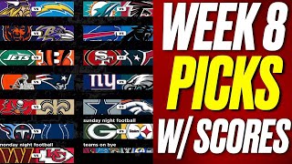 NFL Week 8 PREDICTIONS WITH SCORES | ALL GAMES