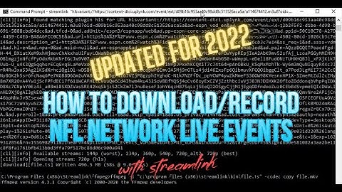 How to Download/Save/Record Live Events from NFL Network using Streamlink