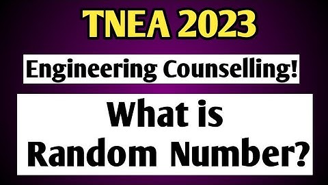 TNEA-2023|What is Random Number in Engineering Counselling?|Random Number|Vincent Maths|