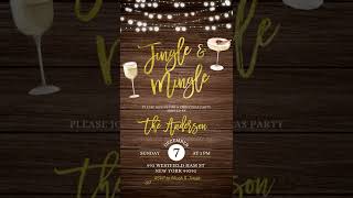 CH7 Rustic Jingle and Mingle Christmas Party Invitation