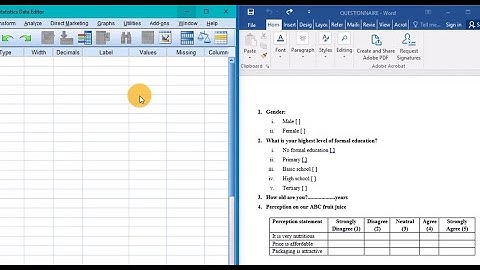 How to enter questionnaire data into SPSS