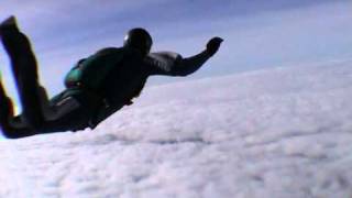 skydiving , being shown how to swoop!