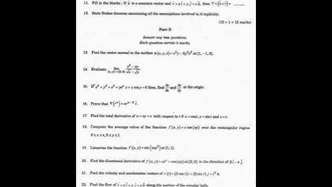 VECTOR CALCULUS|fifth semester Question paper |university